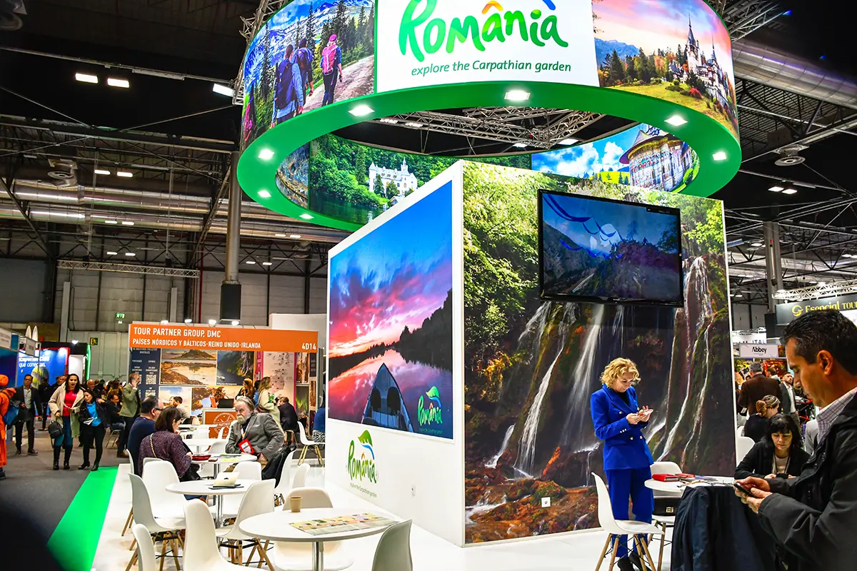 stand Romania FITUR Madrid promovare turism Romania targ international