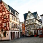 Case cu cadre de lemn în centrul vechi din Mainz